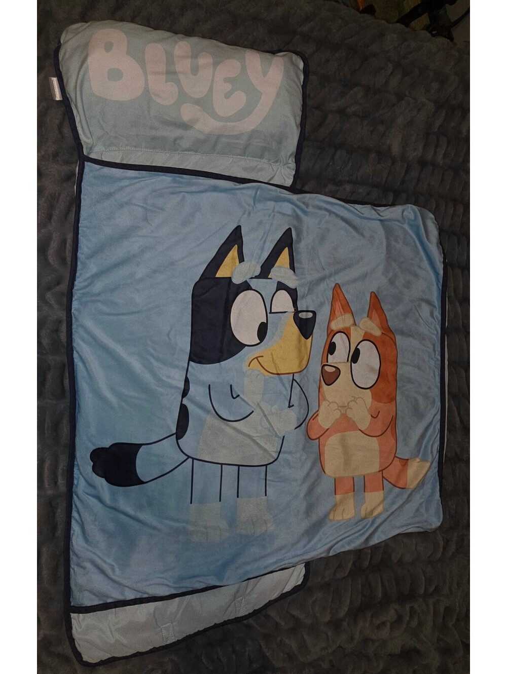 Bluey Kids Nap Mat with Pillow Light Blue